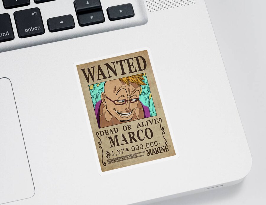 One Piece Wanted Poster - MARCO Sticker