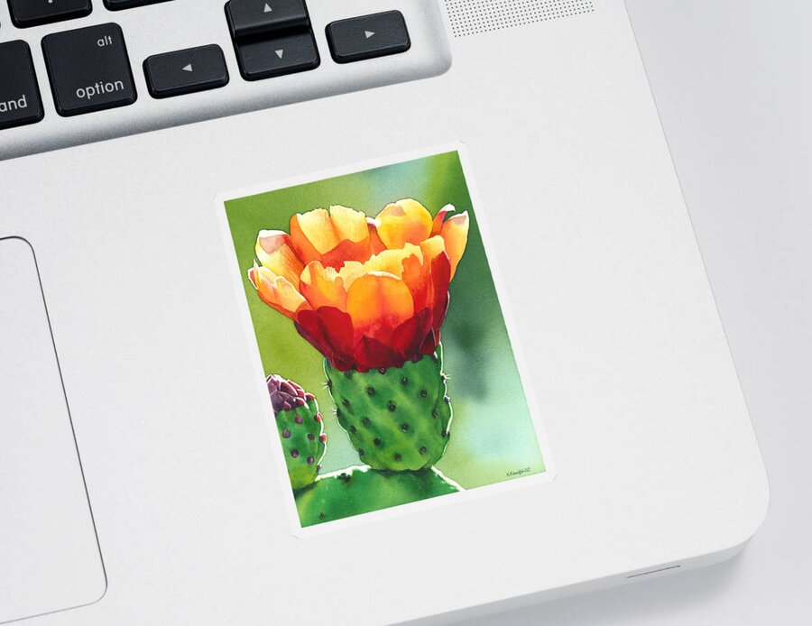 Opuntia Sticker featuring the painting Opuntia by Espero Art