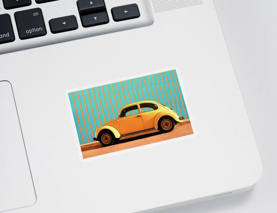 Car Sticker featuring the photograph Orange Bug by Laura Fasulo