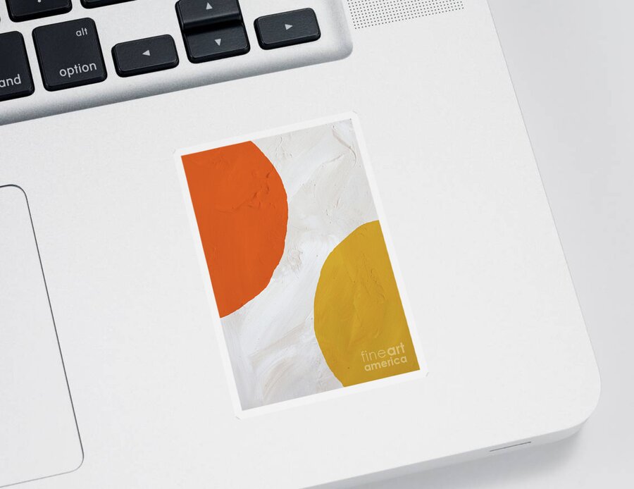 Abstract Painting Sticker featuring the painting Orange, Yellow And White by Abstract Art