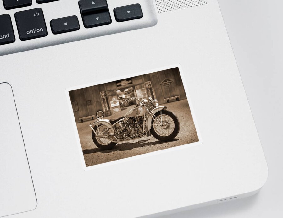 Motorcycle Sticker featuring the photograph Outside the Old Motorcycle Shop 2 by Mike McGlothlen
