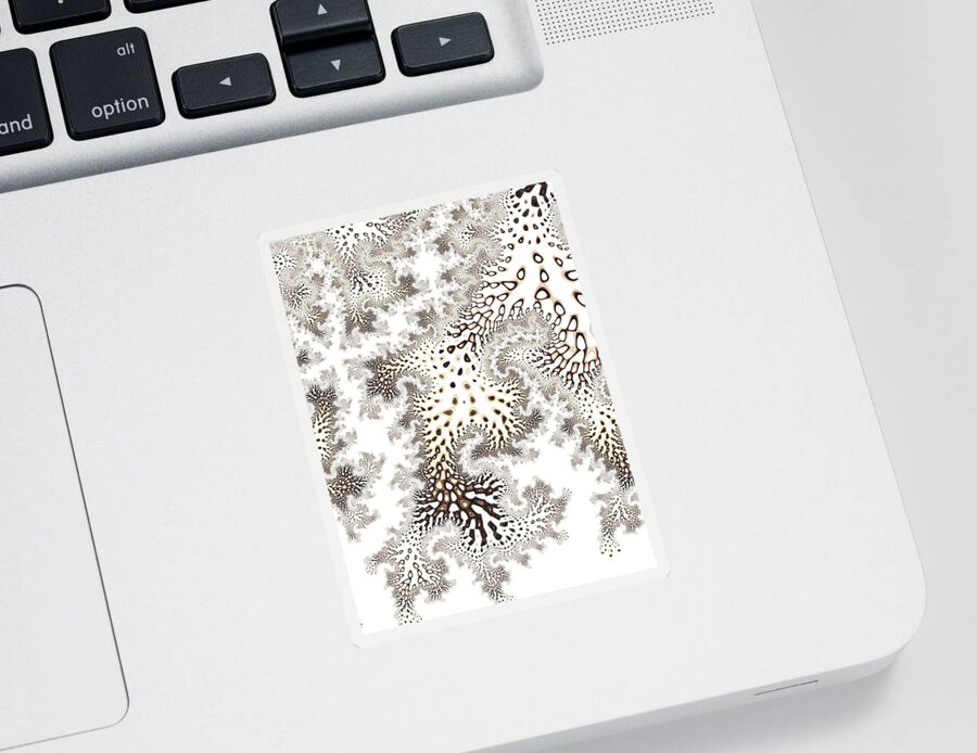 Fractal Sticker featuring the digital art Owl Feather by Mary Ann Benoit