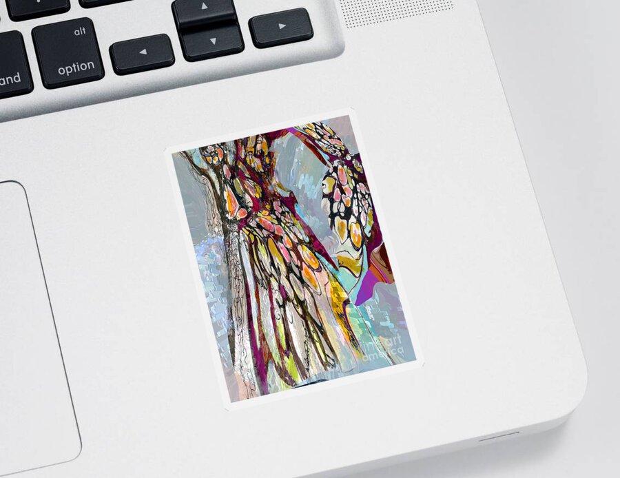 Tree Sticker featuring the mixed media oy of Spring in the Mother Tree by Zsanan Studio