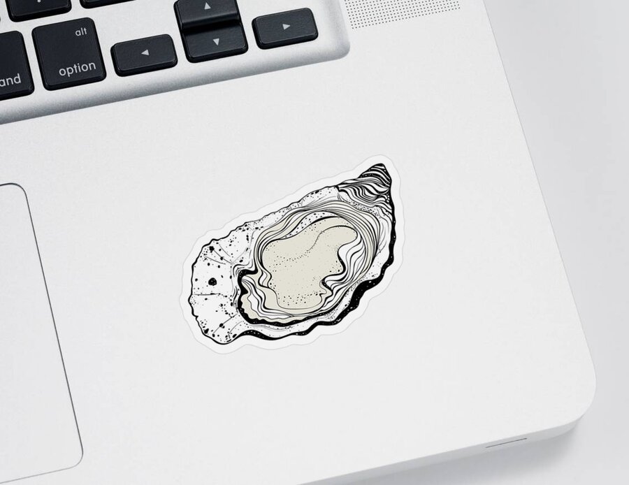 Animal Sticker featuring the painting Oyster White by Tony Rubino