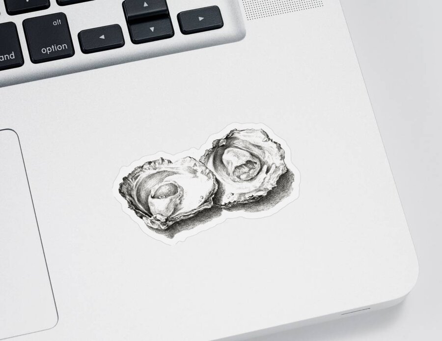 Animal Sticker featuring the painting Oysters White by Tony Rubino