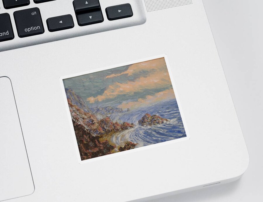 Seascape Sticker featuring the painting Pacific Coast by Ian MacDonald