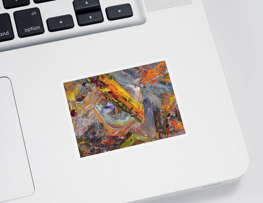 Abstract Sticker featuring the painting Paint Number 44 by James W Johnson