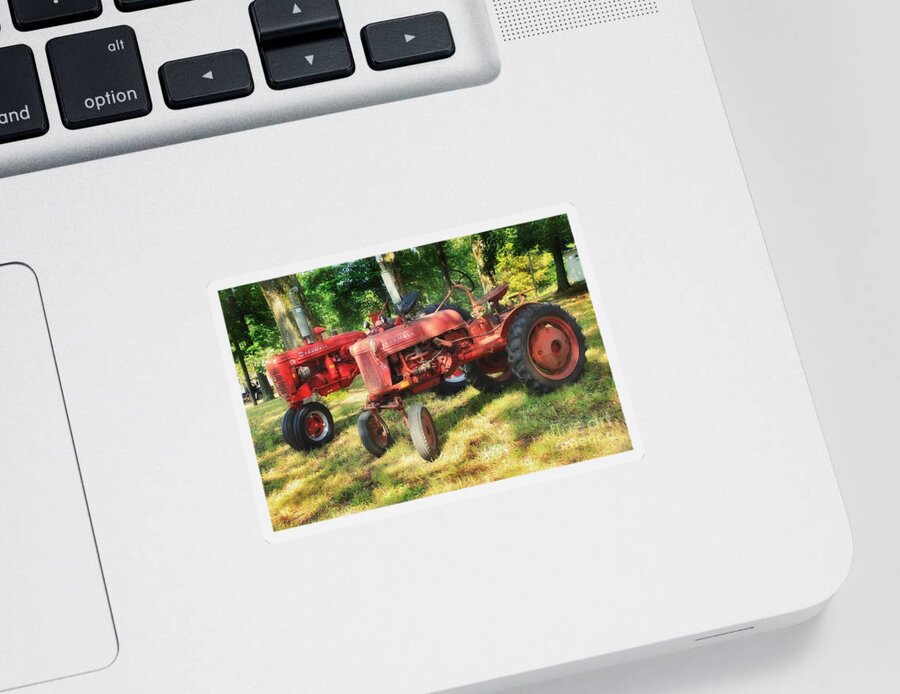 Farmall Sticker featuring the photograph Pair of Farmalls by Mike Eingle