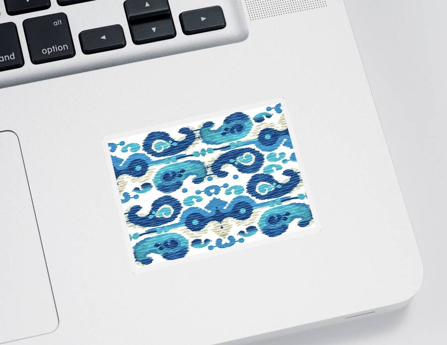 Susan Molnar Sticker featuring the tapestry - textile Paisley Blues by Susan Molnar