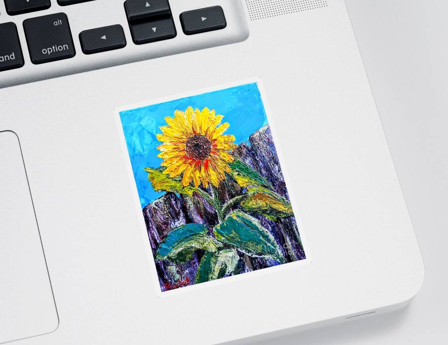 Sunflower Sticker featuring the painting Palette Knife Sunflower by Beverly Boulet