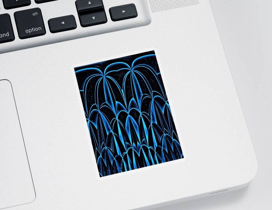Digital Sticker featuring the digital art Palm Trees Blue by Ronald Mills