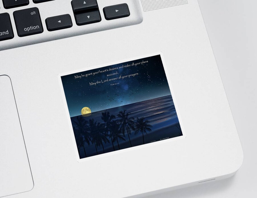 Palm Trees Sticker featuring the digital art Palms and Psalms by Norman Brule
