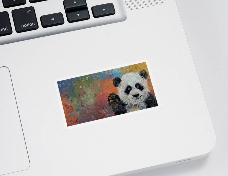 Smile Sticker featuring the painting Panda Hello by Michael Creese