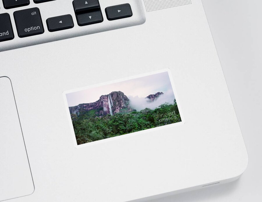 Dave Welling Sticker featuring the photograph Panorama Angel Falls Canaima Np Venezuela by Dave Welling
