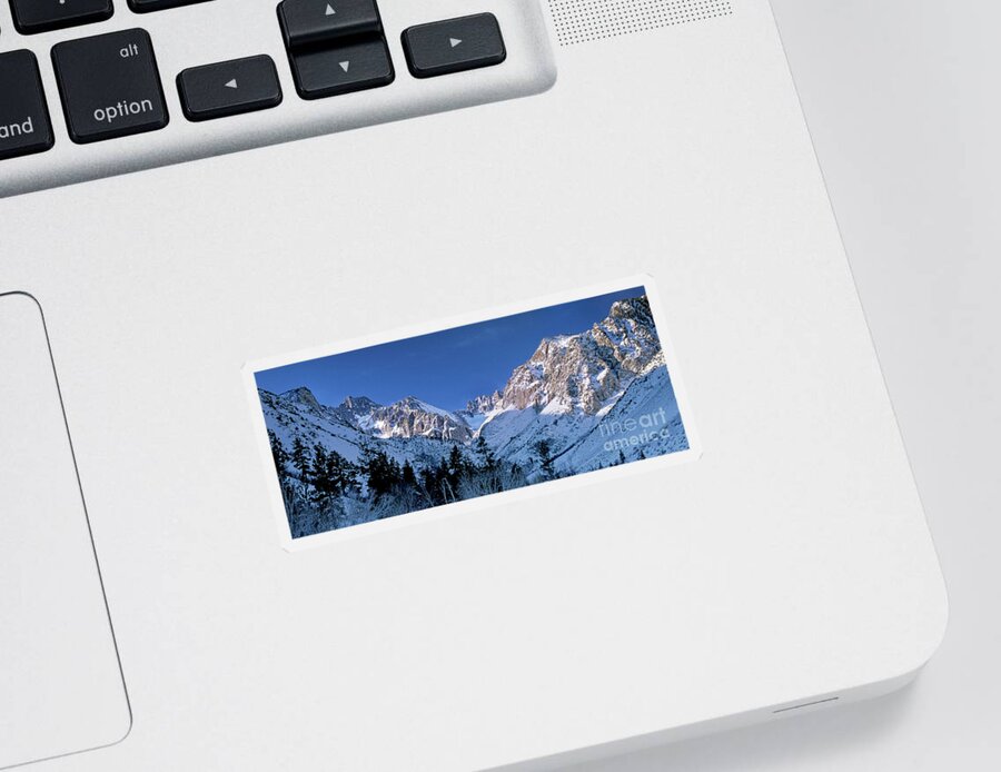 Dave Welling Sticker featuring the photograph Panoramic Winter Middle Palisades Glacier Eastern Sierra by Dave Welling