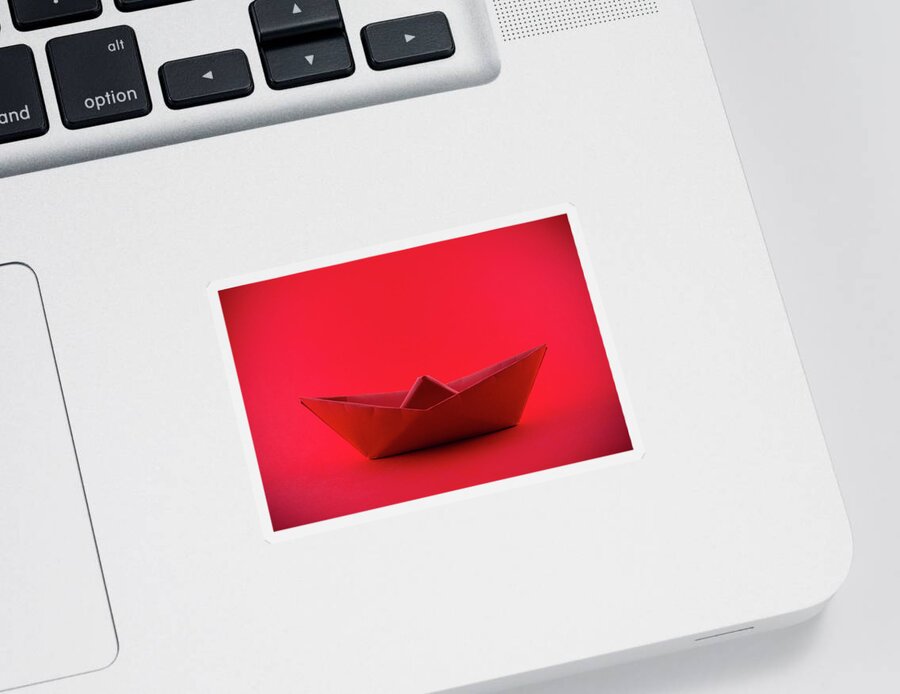 Paper Boat Sticker featuring the photograph Paper boat by Fabiano Di Paolo