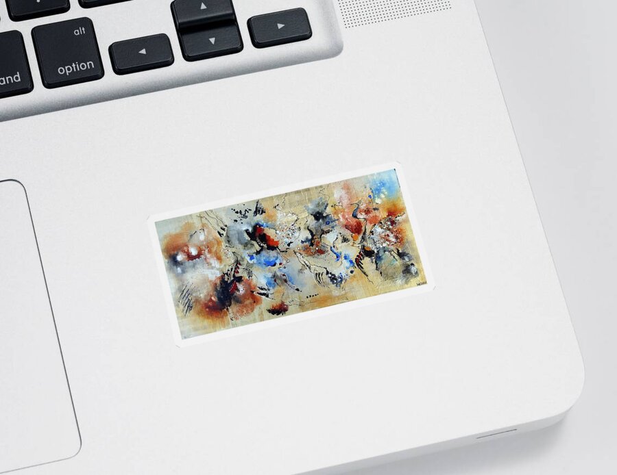 Papyruspainting Sticker featuring the painting Papyrus Painting No.3 by Wolfgang Schweizer