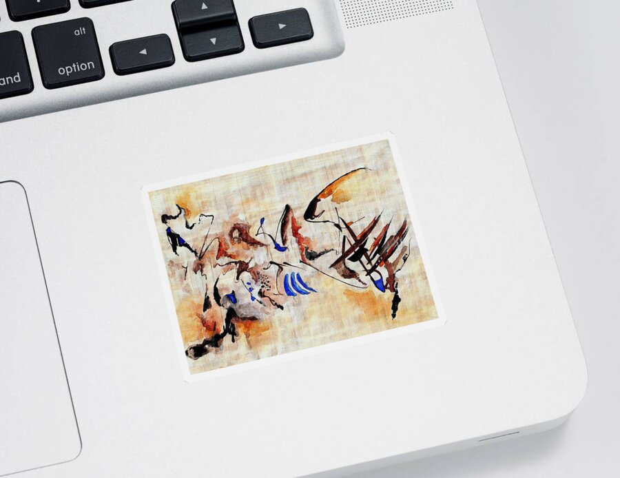 Abstractdigital Sticker featuring the mixed media Papyrus Painting No.4 by Wolfgang Schweizer
