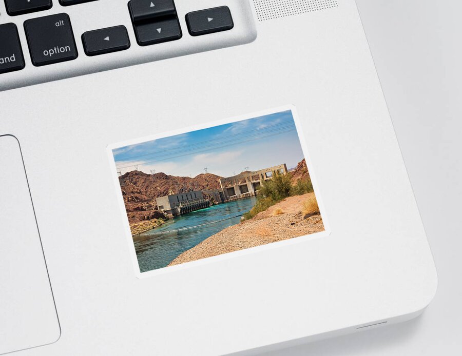 Parker Dam Sticker featuring the photograph Parker Dam on Havasu Lake, Arizona by Tatiana Travelways