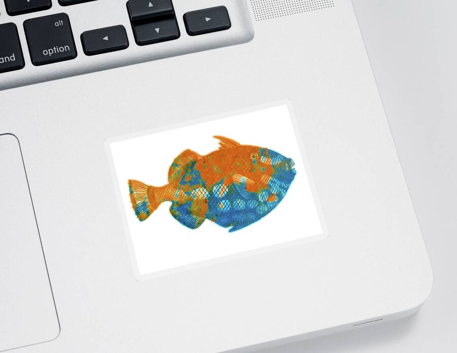 Parrot Fish Sticker featuring the digital art Parrot Fish by Rebecca Herranen