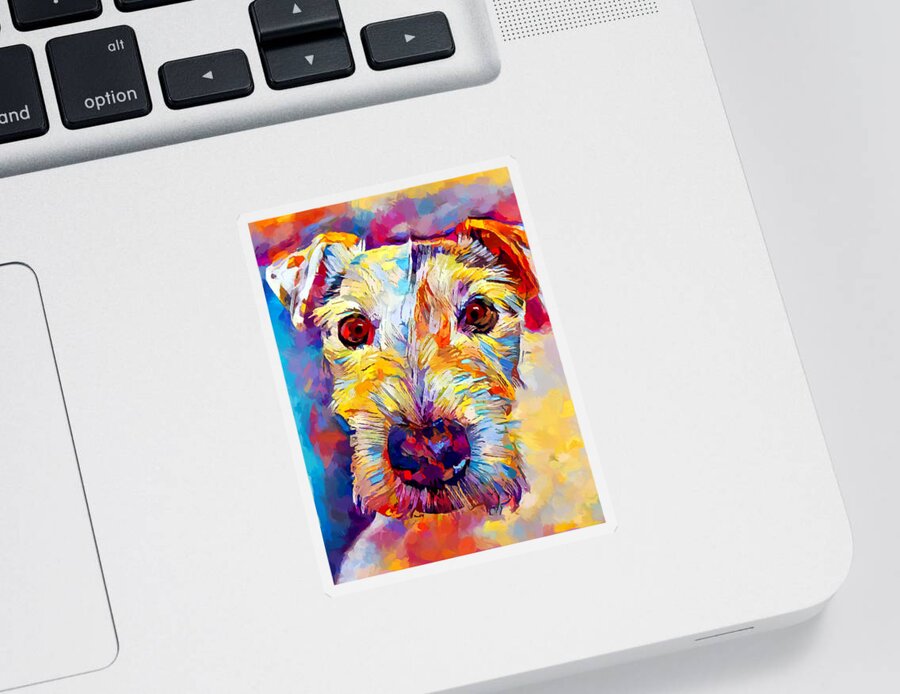 Parson Russell Terrier Sticker featuring the painting Parson Russell Terrier by Chris Butler