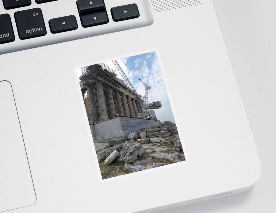 Greece Sticker featuring the photograph Parthenon facade by Lisa Mutch
