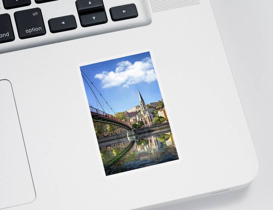 Lyon Sticker featuring the photograph Passerelle St Georges Lyon France by Carol Japp