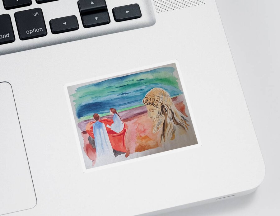 Masterpiece Paintings Sticker featuring the painting Past and Future by Enrico Garff