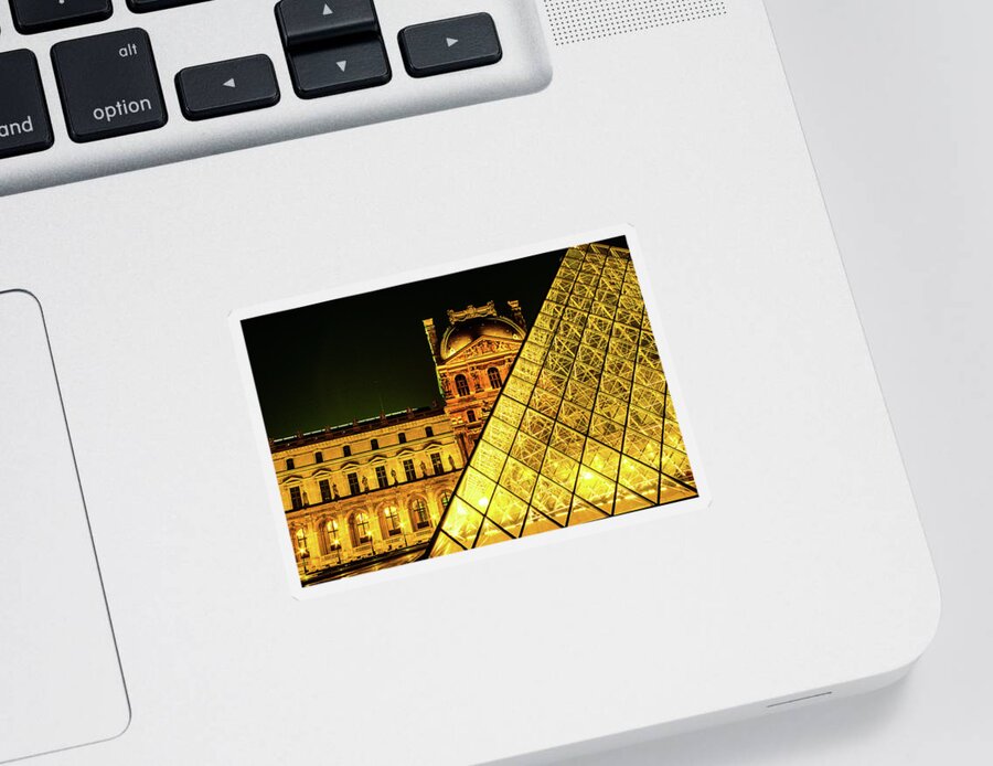 Louvre Sticker featuring the photograph Past And Present - Louvre Museum, Paris, France by Earth And Spirit