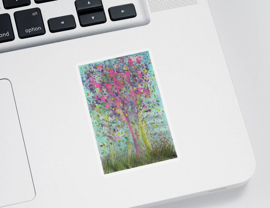 Abstract Sticker featuring the painting Beauty of Life by Tessa Evette