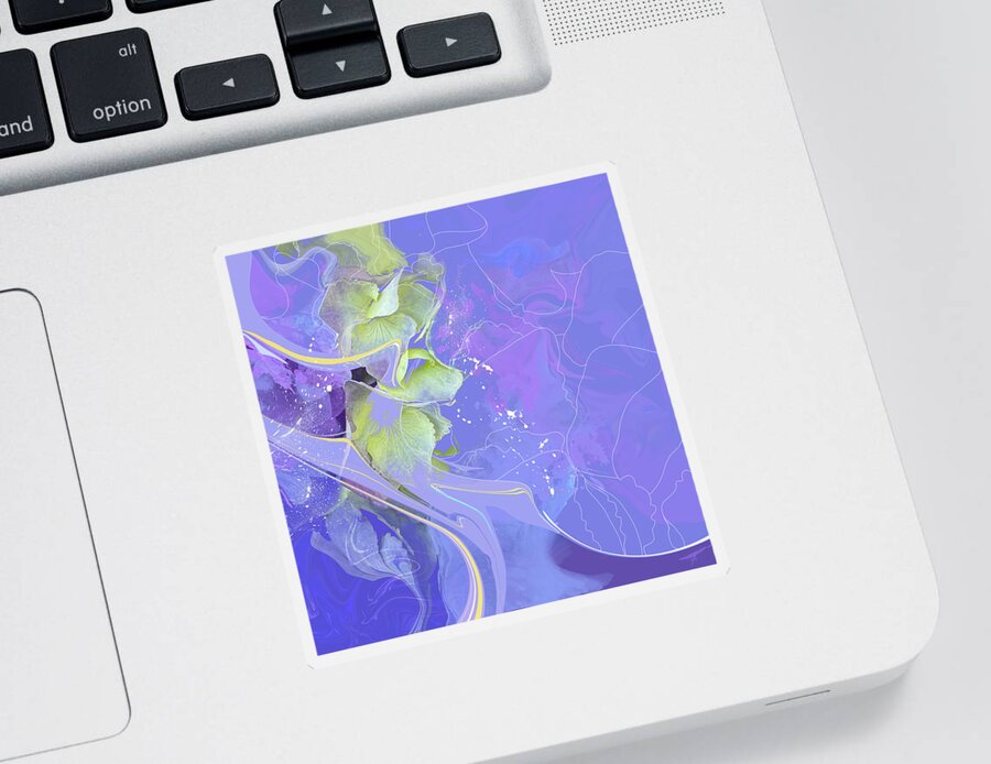Abstract Sticker featuring the digital art Patisserie Dreams by Gina Harrison
