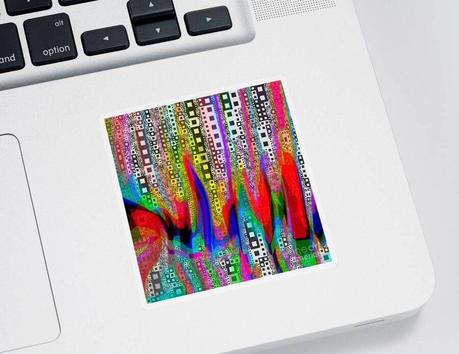 Abstract Sticker featuring the digital art Pattern MSG68 by Philip Preston