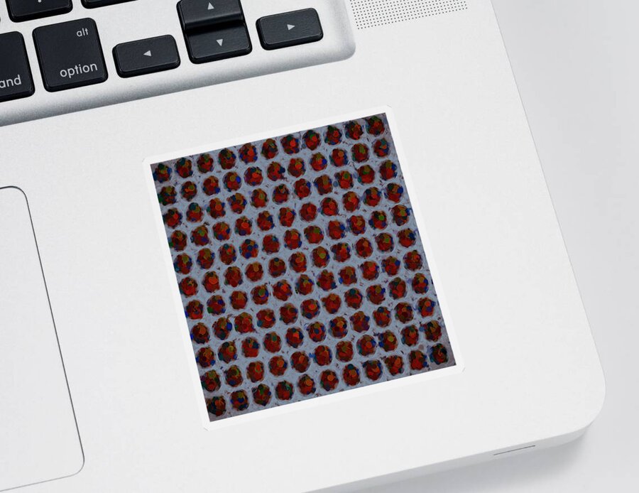 Patterns Sticker featuring the digital art Patterned Red by Cathy Anderson