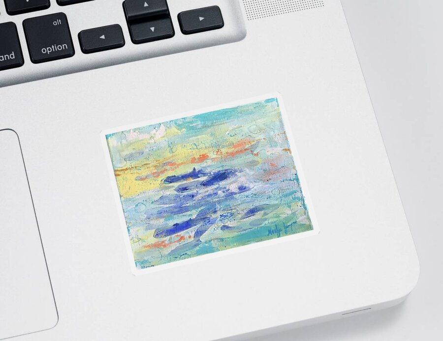 Beach Sticker featuring the painting Peaceful Afternoon by Medge Jaspan