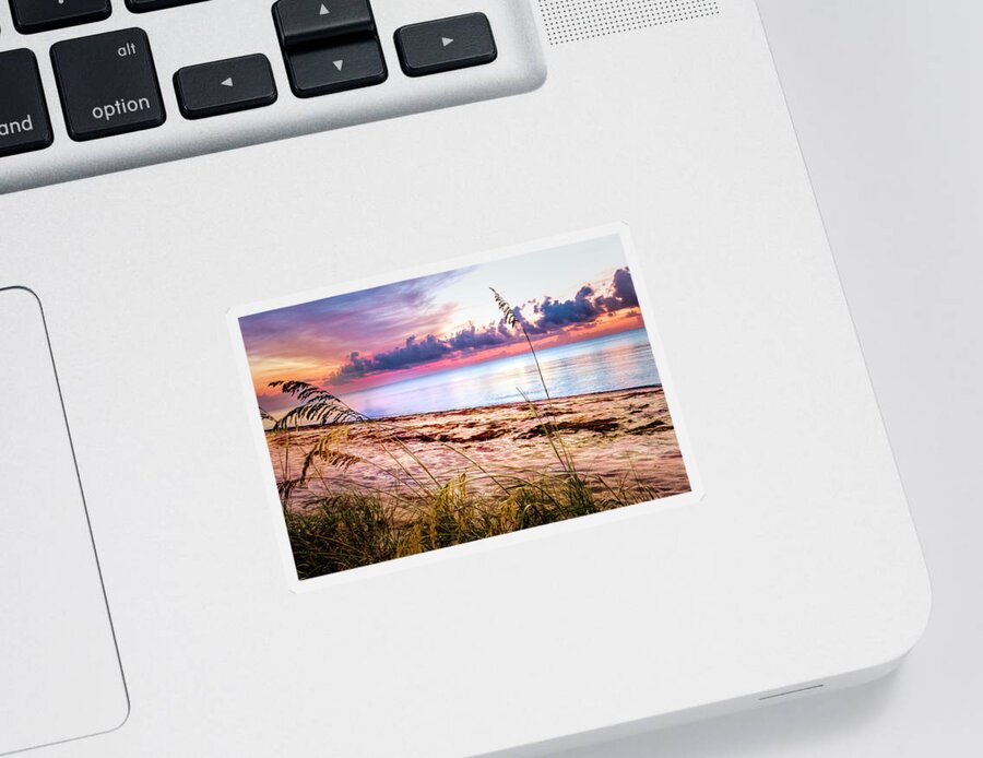 Boats Sticker featuring the photograph Peaceful Ocean Dunes by Debra and Dave Vanderlaan