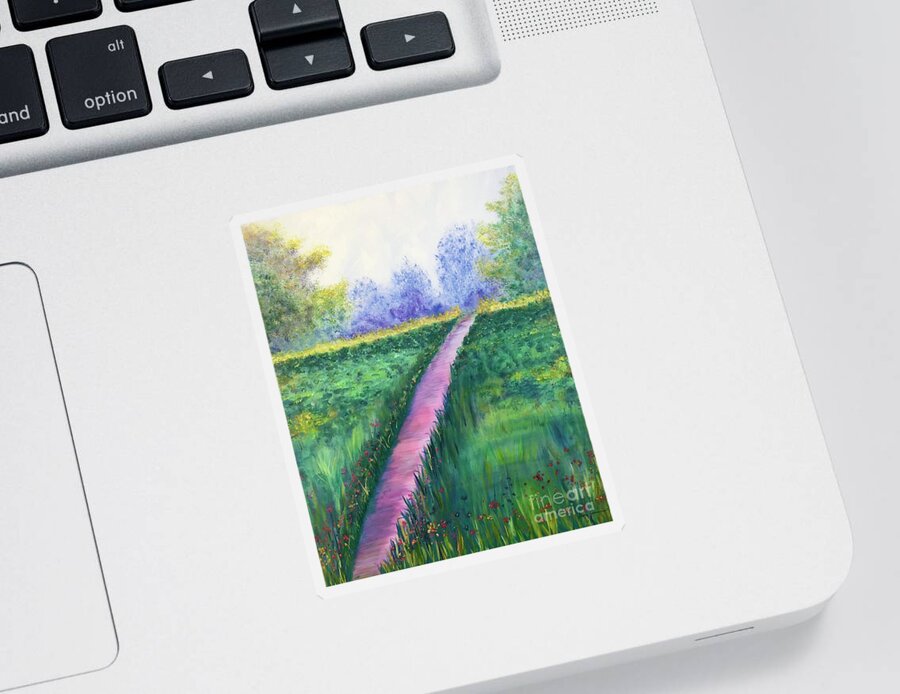 Path Sticker featuring the painting Peaceful Path by Stacey Zimmerman
