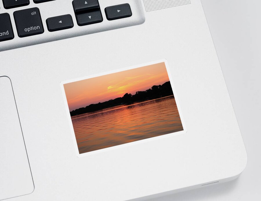 Orange Sticker featuring the photograph Peach Post Sunset Solace by Ed Williams