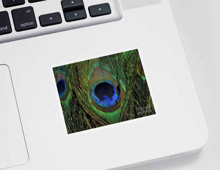 Guinea Sticker featuring the photograph Peacock Feather Art 17 by D Hackett