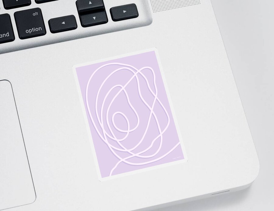 Pearl Drop Sticker featuring the painting Pearl Drop 1 in lavender by Nikita Coulombe
