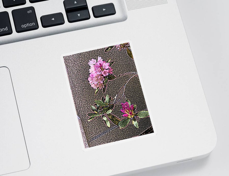 Pebbles Sticker featuring the photograph Pebbles and Flowers by Juliette Becker