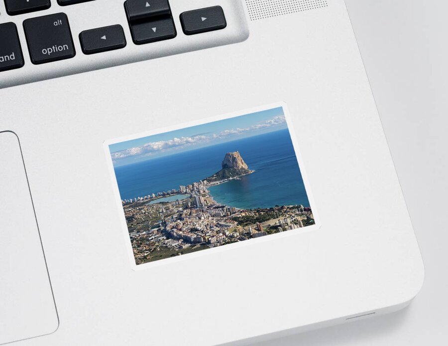 Spain Sticker featuring the photograph Penon de Ifach and Calpe by Adriana Mueller