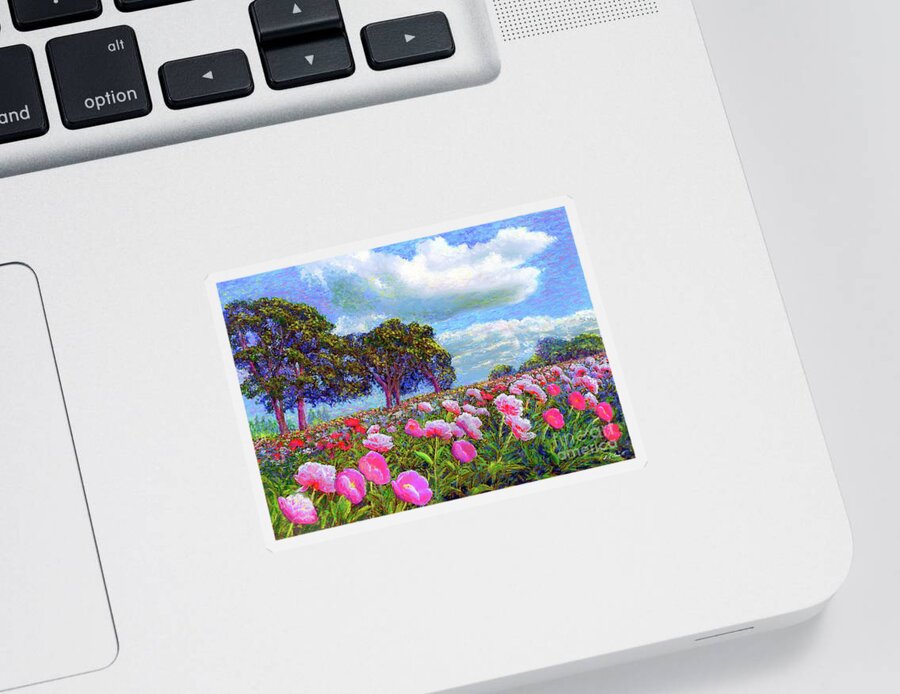 Floral Sticker featuring the painting Peony Heaven by Jane Small