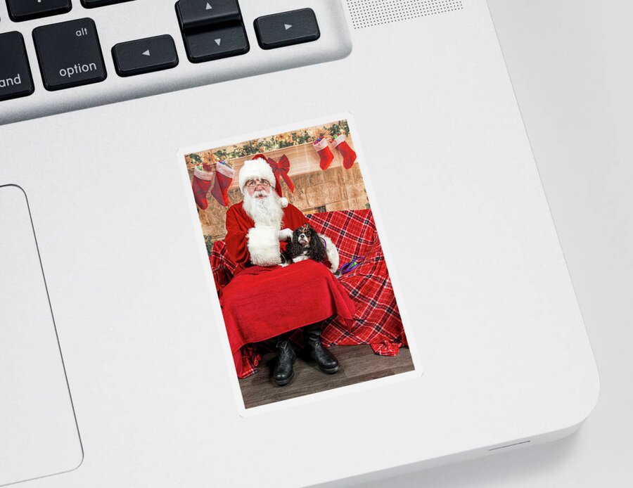 Peppermint Sticker featuring the photograph Peppermint with Santa 1 by Christopher Holmes