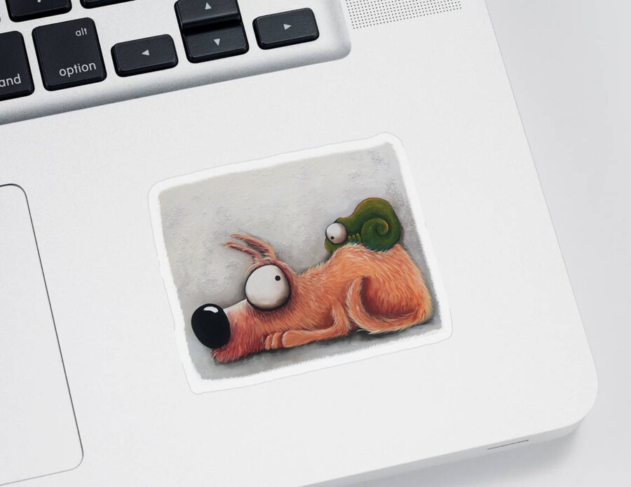 Dog Sticker featuring the painting Persuasive by Lucia Stewart
