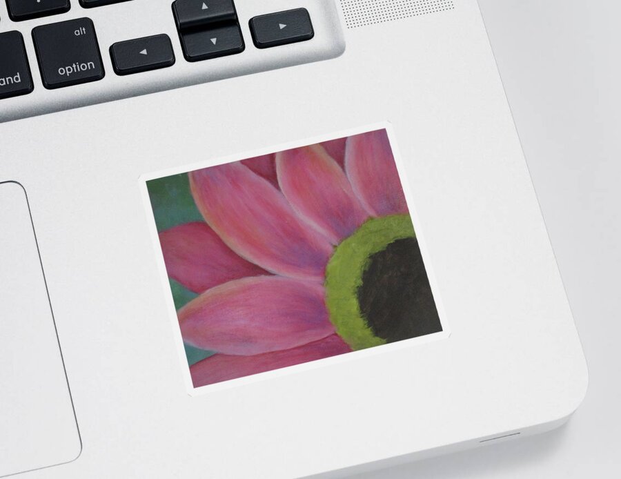 Flower Sticker featuring the painting Petalled Pink by Jen Shearer