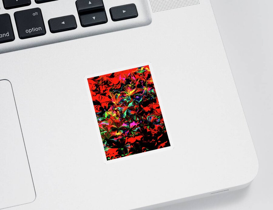 Red Sticker featuring the painting Petals Of Red by Anna Adams