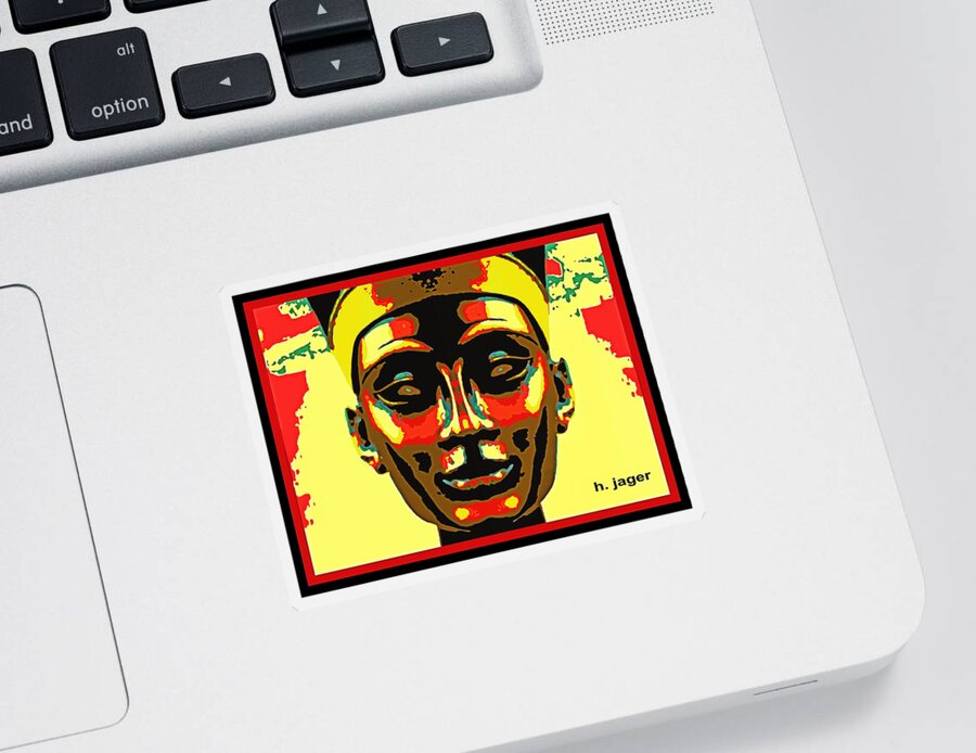 Pharaoh Sticker featuring the digital art Pharaoh by Hartmut Jager