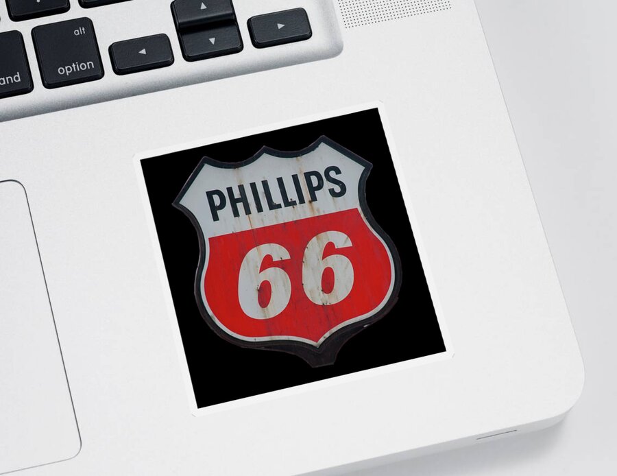 Phillips 66 Sign Sticker featuring the photograph Phillips 66 sign by Flees Photos