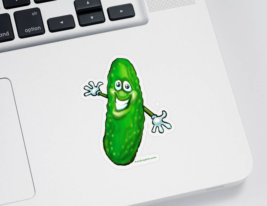 Pickle Sticker featuring the painting Pickle by Kevin Middleton