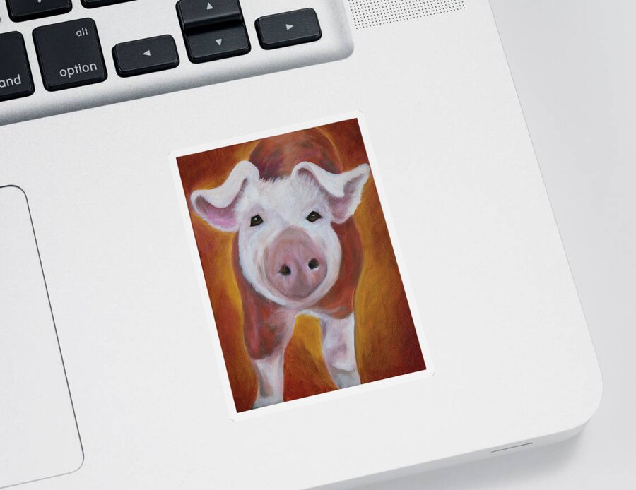 Art Sticker featuring the painting Piglet Piccinni by Tammy Pool